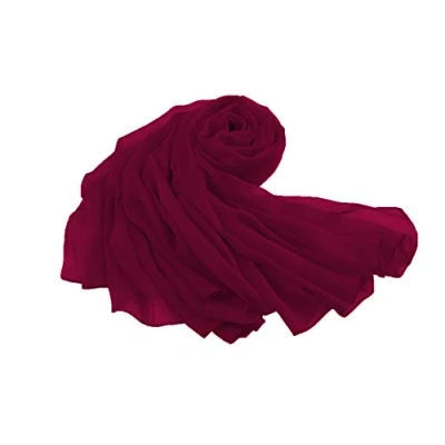 Image of Flora Chiffon Bridal Bridesmaid Shawl Prom Wrap Draping Stole,90&quot; L (BURGUNDY)