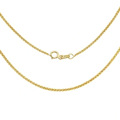Image of Carissima Gold Women&#039;s 9 ct Yellow 1 mm Spiga Chain Necklace of Length 41 cm/16 Inch