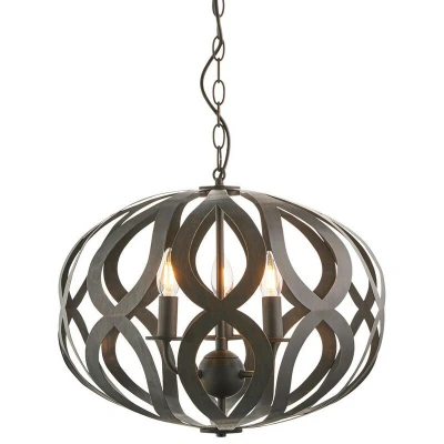 Image of Sirolo 3 Light Ceiling Pendant Antique Bronze Paint, E14