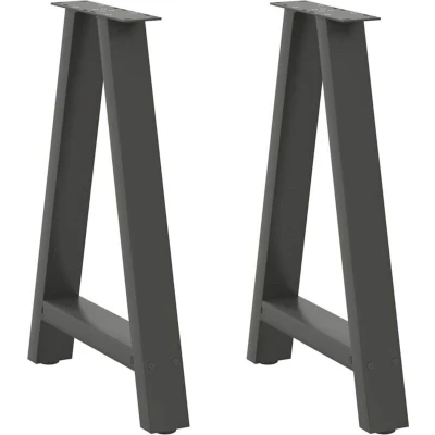 Image of vidaXL Dining Table Legs A Shaped 2 pcs Anthracite 60x(72 73) cm Steel