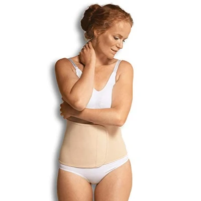 Image of Carriwell Women Adjustable Belly Band With Velcro Fastener, Supports Regression After Pregnancy, Tummy Bandage, Reduces Stretch Marks[Beige][Small/Medium]