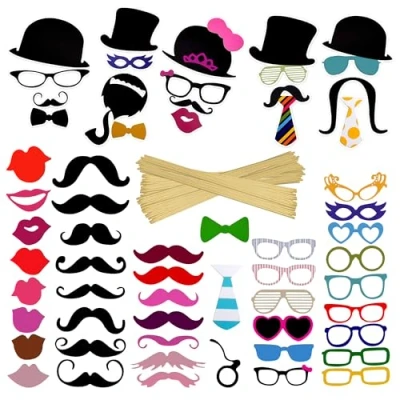 Image of G4GADGET 58 Party Props Photo Booth Moustache Birthday Engagement Wedding Funny