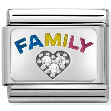 Image of Nomination Silvershine Family Love Rainbow Charm
