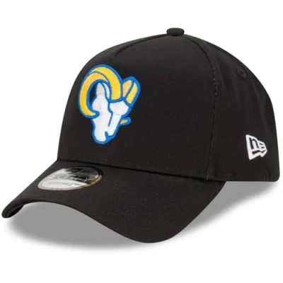 Image of New Era Los Angeles Rams NFL Evergreen Black 9Forty Adjustable A Frame Cap