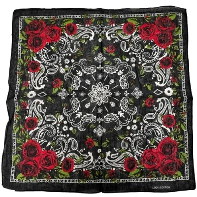 Image of Zac&#039;s Alter Ego Alternative Red Roses &amp; Paisley Print Bandana