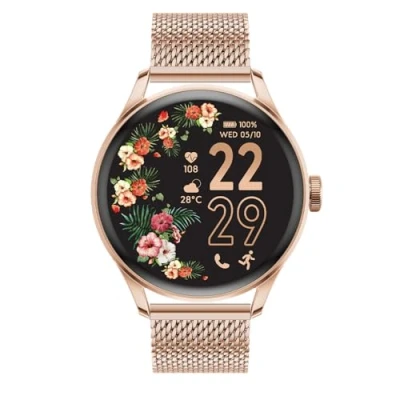 Image of ICE watch smart 2,0 Round pink gold ladies&#039; connected with metal bracelet 023394 (1.20 inches)