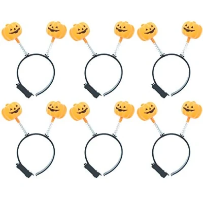 Image of Zac&#039;s Alter Ego Pack of 6 Halloween Flashing Light Up Pumpkin Head Boppers