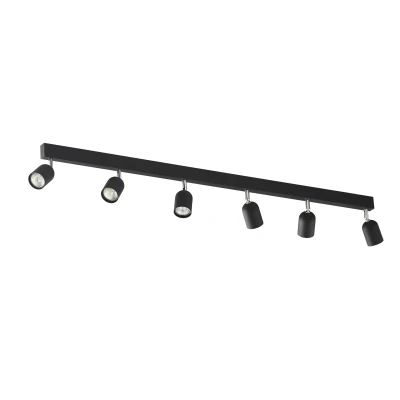 Image of Top Ceiling Spotlight Bar Black, Chrome 6xGU10