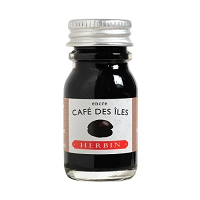 Image of Herbin 11546T 10ml bottle of ink for fountain pens and rollerball (product without packaging zero waste objective), Café des îles/Island Coffee