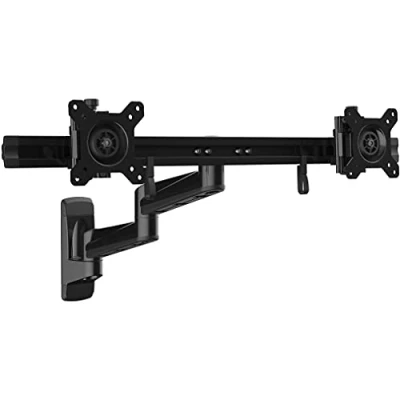 Image of StarTech.com Wall Mount Dual Monitor Arm ? Articulating Ergonomic VESA for 2x 24&quot; Displays Synchronized Adjustable Crossbar Tilt/Swivel/Rotate Double Screen Bracket