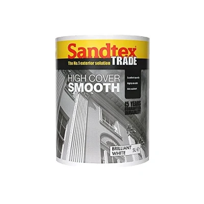 Image of Sandtex Trade 5 Litre Smooth Masonry Paint Brilliant White