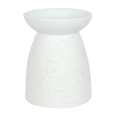 Image of Something Different Elegant White Ceramic Oil Burner 12.5 x 9.5 cm (1 Pc), 12.5cm 9.5cm