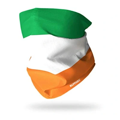 Image of Ruffnek FLAG OF IRELAND/IRISH TRICOLOUR FLAG/Trídhathach na hÉireann Multifunctional Headwear Neck warmer, Snood tube scarf Men &amp; Women