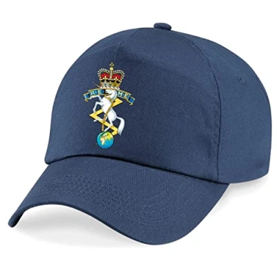 Image of Royal Electrical &amp; Mechanical Engineers REME Insignia Embroidered Baseball Cap British Army Military Embroidery (Navy)