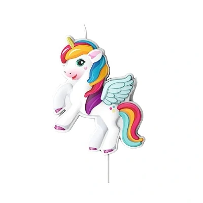 Image of dekora Tesia &amp; Friends Unicorn Birthday Candle in 3D 8 cm, White