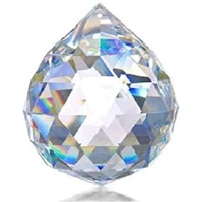Image of DDesign Window Crystal Ball 50mm Silver Asfour (32% Pbo) (Feng Shui Crystal, Pendant, Suncatcher, Rainbow Crystal)