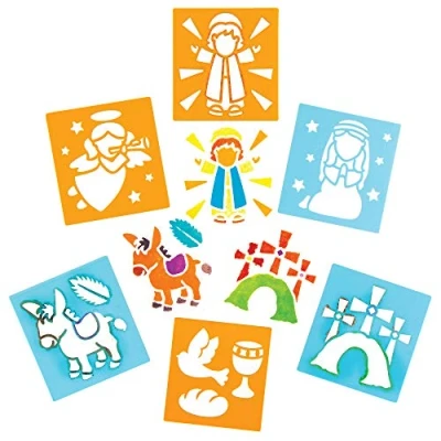 Image of Baker Ross Holy Week Stencils Pack of 6, Christian Easter Crafts for Kids (AT575)