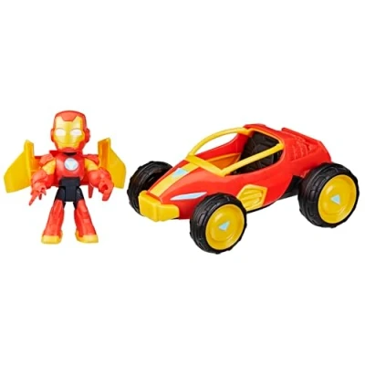 Image of Iron Man and His Awesome Friends Marvel Racer Action Figure &amp; Toy Vehicle