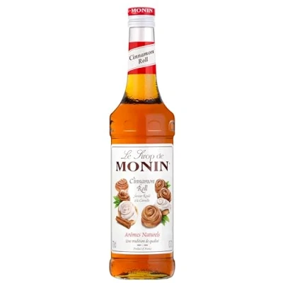 Image of MONIN Premium Cinnamon Roll Sugar Syrup for Coffee and Cocktails, Vegan Friendly, Allergen Free, Natural Flavours Colourings, 70cl