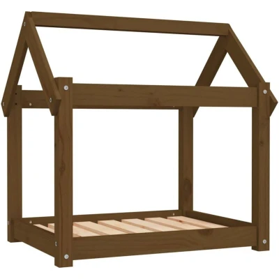 Image of vidaXL Dog Bed Honey Brown 71x55x70 cm Solid Wood Pine
