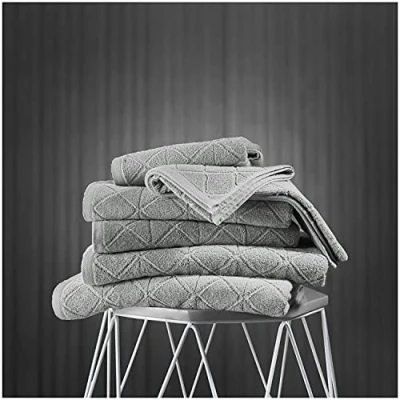 Image of GC GAVENO CAVAILIA Bath Towels Large Set 600 GSM Egyptian Cotton Grey Highly Absorbent Bathroom Sets Towel of 2
