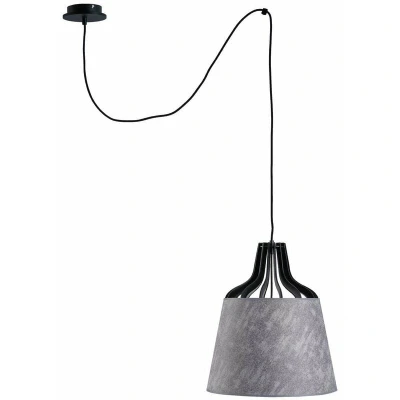 Image of Ivo Dome Pendant Ceiling Light Grey, 38cm, 1x E27, 200cm Wire