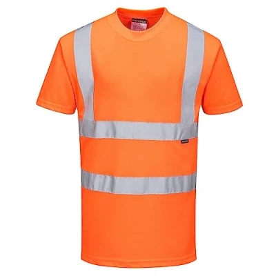 Image of Portwest RT23 High Visibility Rail T Shirt Orange, 4X Large