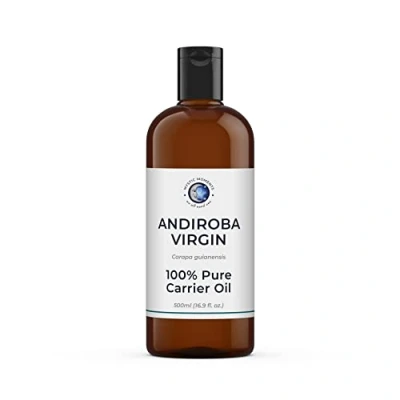 Image of Mystic Moments Andiroba Virgin Carrier Oil 500ml Pure &amp; Natural Perfect For Hair, Face, Nails, Aromatherapy, Massage and Dilution Vegan GMO Free