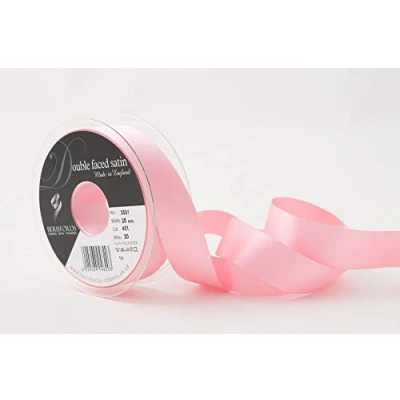 Image of Berisfords Double FACE Poly Satin Ribbon, Dark Rose, 25 mm