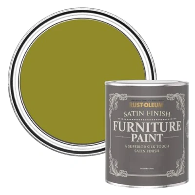 Image of Rust Oleum Green Furniture Paint in Satin Finish Pickled Olive 750ml