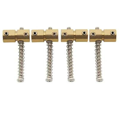 Image of Musiclily Pro 19mm Brass Bass Bridge Saddle Set for 4 String Precision Jazz Bass, Chrome (4 Pieces)