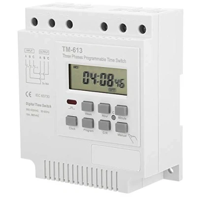 Image of DEWIN Programmable Time Relay, TM 163 Three Phases 380V Smart Digital Weekly Control Power Timer Switch 3 Phase Motor