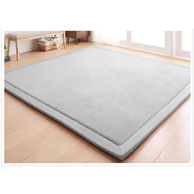 Image of Dmkjdzsw Crawling Mat for Baby Non slip，Nursery Rug，Coral Velvet Area Rugs，2cm Thick Kids Carpet Silver Gray 200 * 220cm