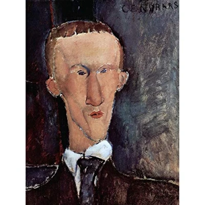 Image of Wee Blue Coo Amedeo Modigliani Portrait Of Cendras Old Master Painting Large Art Print Poster Wall Decor 18x24 inch