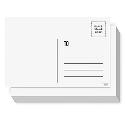 Image of Sweetzer &amp; Orange Blank Postcards for Mailing. 60 White 4x6 Post Cards, Mailable Set. Make Your Own Printable Postcards. 300gsm Postcard Paper Cardstock, Bulk Card Pack.