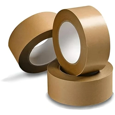 Image of Indigo® Premium Brown Framers Tape Self Adhesive Picture Framing Masking Backing Packaging (75mm x 50m, Pack of 3)