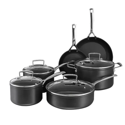 Image of Le Creuset 51806000010002 Toughened Non Stick 6 Piece Cookware Set Black