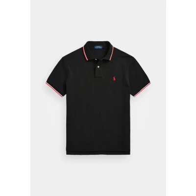 Image of Polo Ralph Lauren Custom SLIM FIT MESH Shirt shirt, Men&#039;s, Size: Small, Black