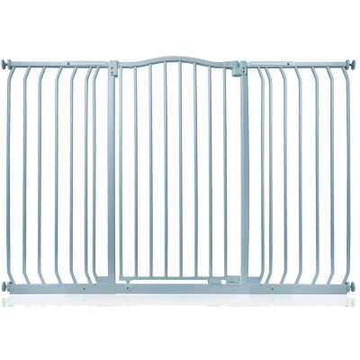 Image of Safetots Extra Tall Curved Top Safety Gate, 143cm 152cm, Matt Grey, 100cm in Height, Pressure Fit Stair Baby Gate for Doors Hallways and Spaces, Barrier, Easy Installation