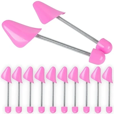 Image of welsberg 5 pairs of women shoe trees size UK 2 plastic shaper, former for women&#039;s footwear sneakers, moccasins, stilettos, loafers, flats, pink