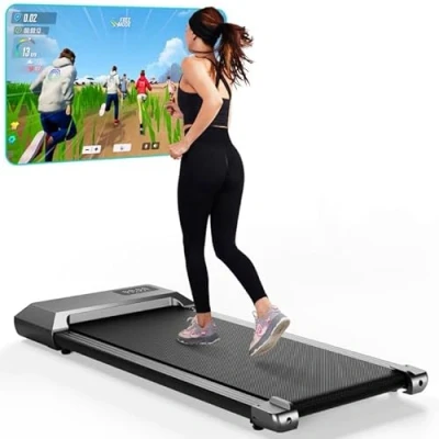 Image of Lacuffy Raceable Walking Pad 2.5PS, Max 136kg Smart App Control Under Desk Treadmill Suitable for High Tech Wearable Devices, with AI Training and Multi Runner Races, Door to Delivery
