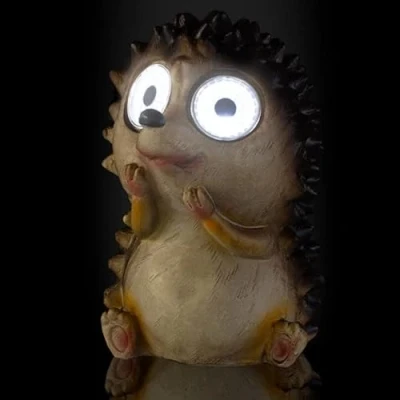 Image of Solar Lights Outdoor Garden Hedgehog with Illuminated Eyes Wireless Automatic Light Ornament 6 8 Hours Output