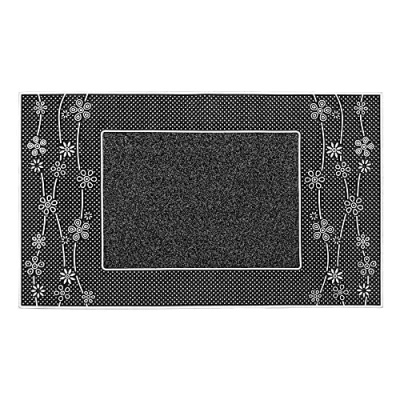 Image of JVL Daisy PVC Pin Scraper Doormat, 45x75cm, Silver