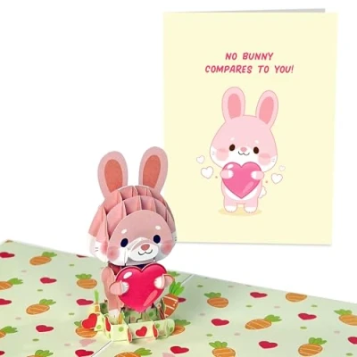 Image of Central 23 Pop Up Anniversary Cards No Bunny Compares To You Romantic Valentine Card For Husband Wife 3D Popup Boyfriend Girlfriend Son Daughter Comes With Stickers