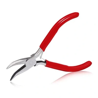 Image of SPEEDWOX Mini Bent Nose Pliers for Jewelry Making 5 Inches Smooth Jaws Small Tools Chain Precision Fine Professional Beading Tool Hobby Craft
