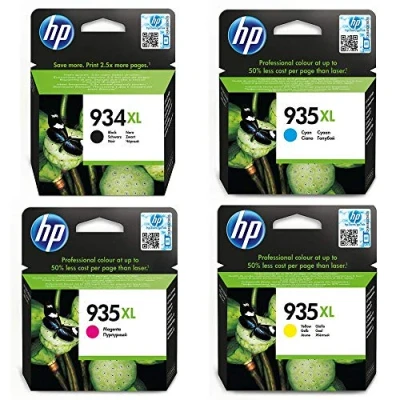 Image of HP X4E14AE 934XL/935XL High Yield Original Ink Cartridges, Black/Cyan/Magenta/Yellow, Multipack