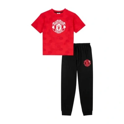 Image of Manchester United F.C Boys Pyjamas Man Utd Pjs for Football Gifts Official Merchandise Clothing Nightwear 13 14 Years Red