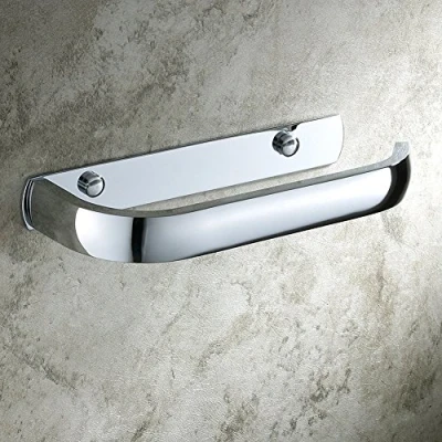 Image of Aothpher Modern Wall Mounted Brass Toilet Roll Paper Holder Bathroom Tissue Rack Chrome Finish