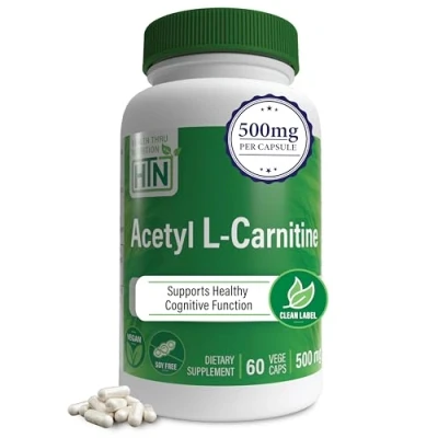 Image of Acetyl L Carnitine 500mg 60 Capsules Non GMO (60)