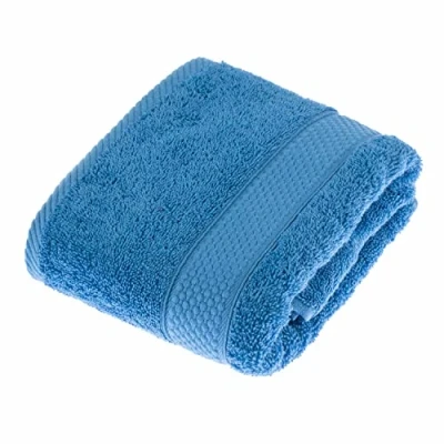 Image of HOMESCAPES Cobalt Blue Turkish Cotton Hand Towel Super Soft Thick &amp; Absorbent 500 GSM Heavy Weight for everyday Luxury